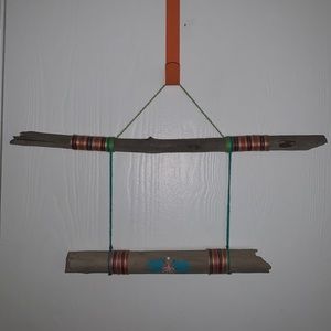 Handmade Texas Coast Driftwood Tiered Wall Hang, Blue Birds & Bright Colors Boho